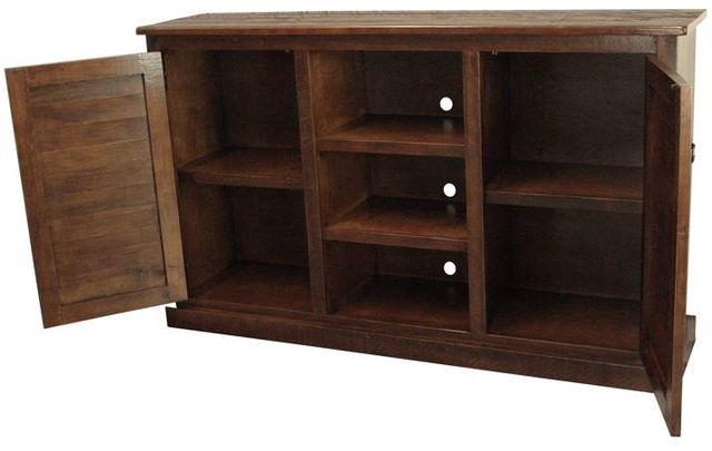 American Heartland Manufacturing Rustic Chocolate Mousse Tall Quaint Shutter TV Stand-2