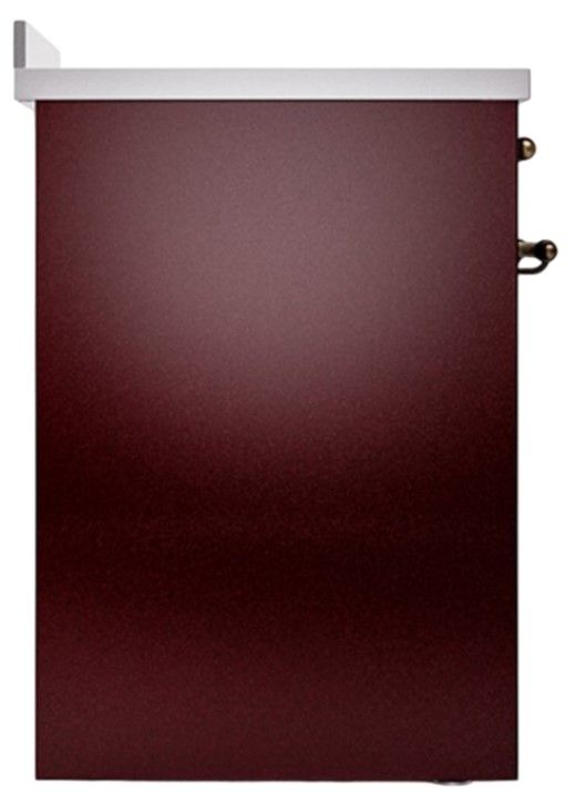 Ilve® Nostalgie II Noblesse 30'' Burgundy Pro Style Induction Range with Burnished Trim-2