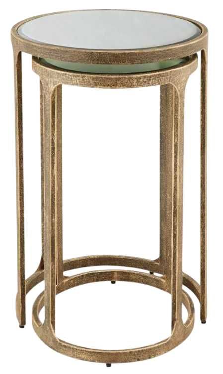 Signature Design by Ashley® Irmaleigh 2-Piece Glass Top Accent Table with Antique Gold Base-3