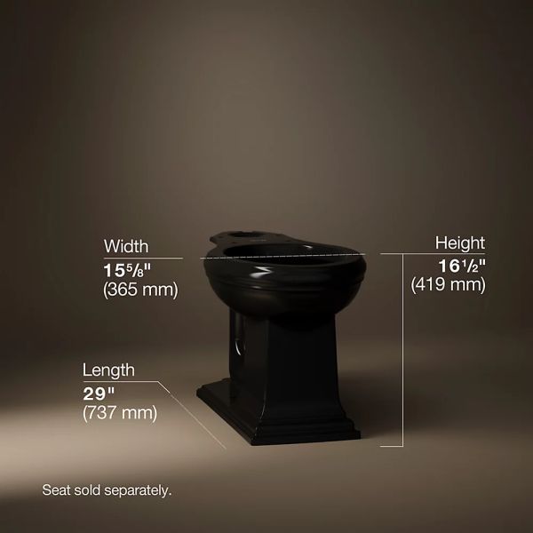KOHLER® Memoirs® Black Elongated Toilet Bowl-4