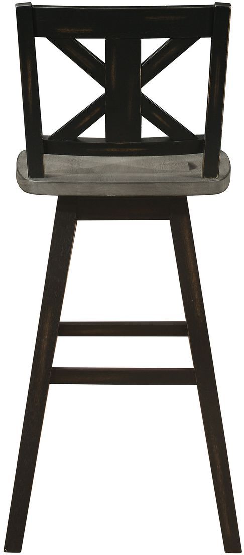 Mazin Furniture Amsonia Black/Distressed Gray Swivel Bar Chair-3