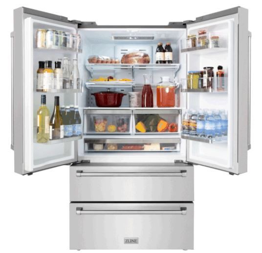 ZLINE 36" 22.5 Cu. Ft. Fingerprint Resistant Stainless Steel Counter Depth French Door Refrigerator-1