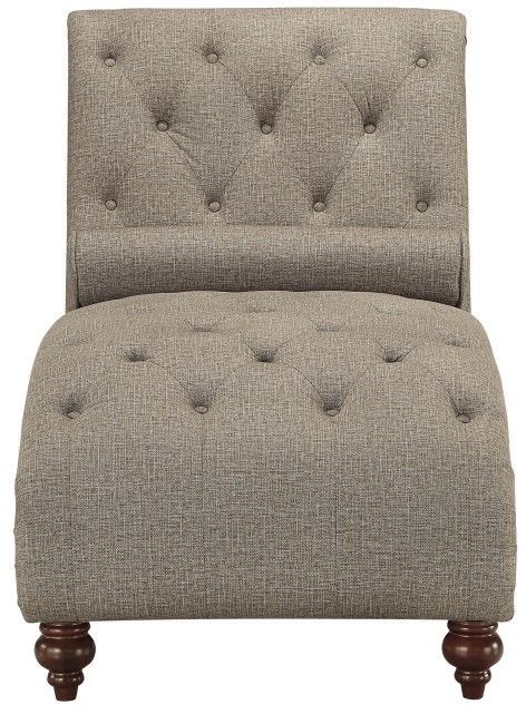 Mazin Furniture Bonne Brown Chaise with Nailhead and Pillow-2