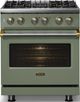 Viking® 5 Series 30" Eucalyptus Pro Style Dual Fuel (LP) Range with Brushed Brass Trim-2