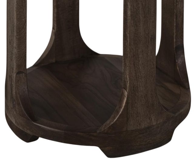 International Furniture Direct Balam Stained Dark Round End Table-4