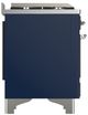 Ilve® Majestic III 36" Midnight Blue Pro Style Dual Fuel Natural Gas Range with Solid Door and Chrome Trim-3