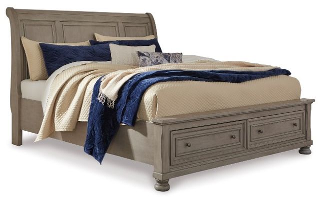 Signature Design by Ashley® Lettner 6-Piece Light Gray Queen Storage Sleigh Bed Set-1