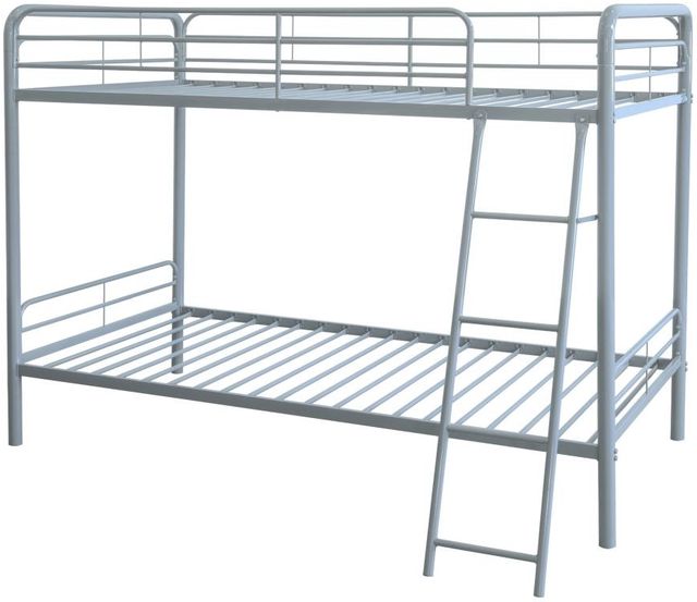 Coaster® Carson Glossy Silver Metal Twin Over Twin Bunk Bed-3