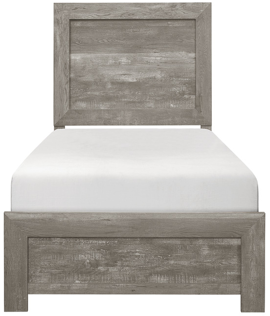 Homelegance® Corbin Gray Twin Panel Bed in a Box-2