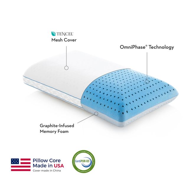 Malouf® Z CarbonCool® + OmniPhase™ Queen Pillow-2