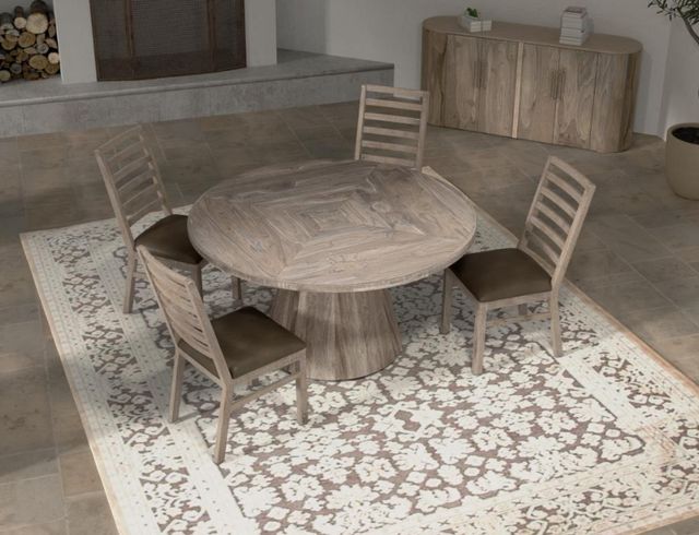 International Furniture Direct Balam Beige/Brown Dining Side Chair-1