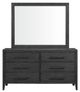 Elements International Versailles Contemporary Black Dresser and Mirror-1