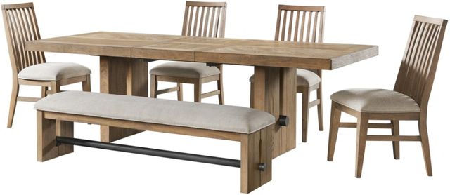 Intercon Landmark Beige/Weathered Oak Backless Bench-1