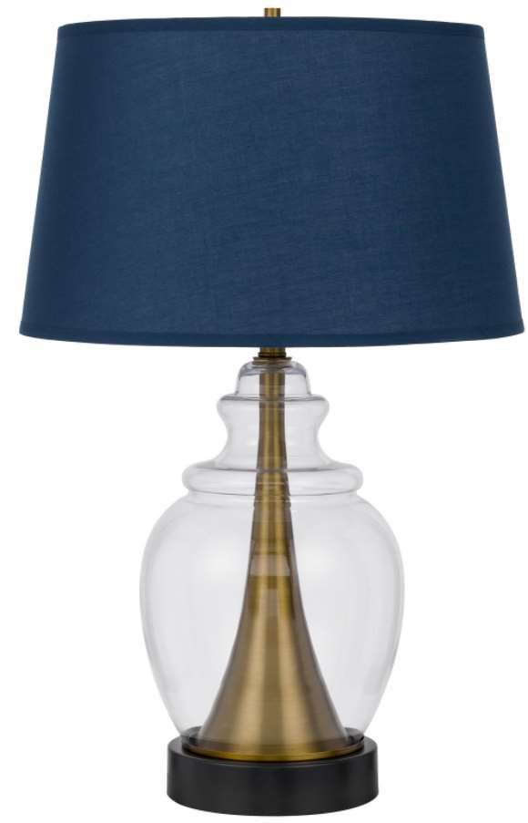 Cal® Lighting & Accessories Cupola Antique Brass/Blue Table Lamp-0