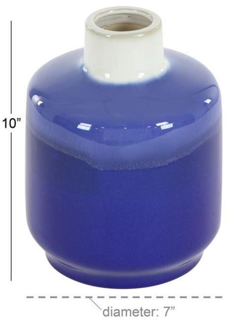 Deco Marche Blue Stoneware Modern Vase-1