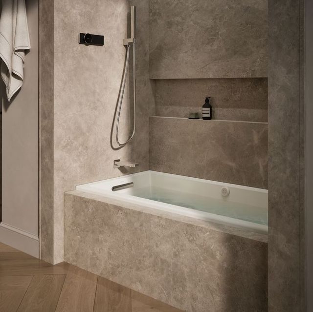 KOHLER® Underscore® Biscuit 60" X 30" Alcove Heated Bubblemassage™ Air Bath with Whirlpool - Left Drain-1