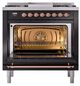 Ilve® Nostalgie II Noblesse 36'' Glossy Black Pro Style Dual Fuel Range with Copper Trim-2