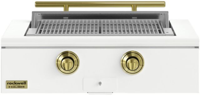 Caliber™ Rockwell 2-Burner Matte White Built-In Liquid Propane Grill with Brass Hardware-0