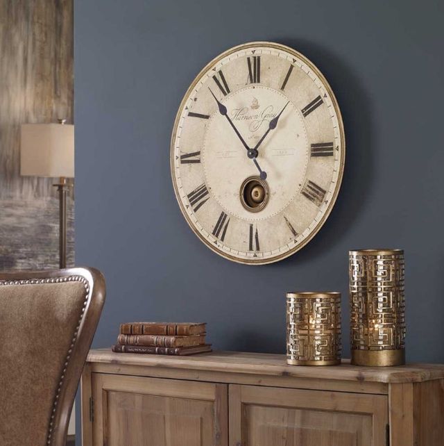 Uttermost® Harrison Gray Beige 23" Clock-1