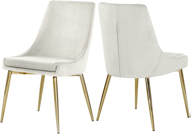 Meridian Furniture Karina Cream/Gold Dining Side Chair-3