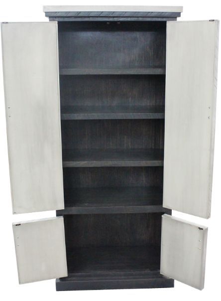 American Heartland Manufacturing Rustic Two-Tone Mosaic Double Door Pantry-2