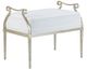 Currey & Company Genevieve Muslin Grecian Silver Ottoman-0