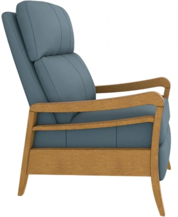 Best® Home Furnishings Customizable Ryberson Leather Power High Leg Recliner with Honey Birch Legs-2