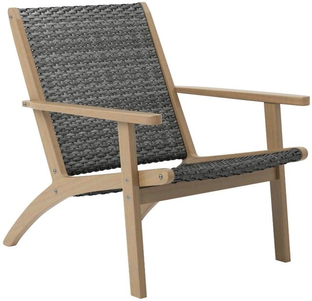 New Classic® Home Furnishings Radius Gray Acacia/Wicker Outdoor Patio Side Chair-0