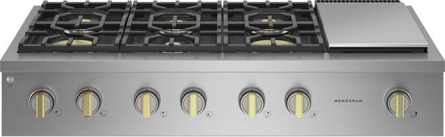 Monogram® Statement Collection 48" Stainless Steel Natural Gas Rangetop-2