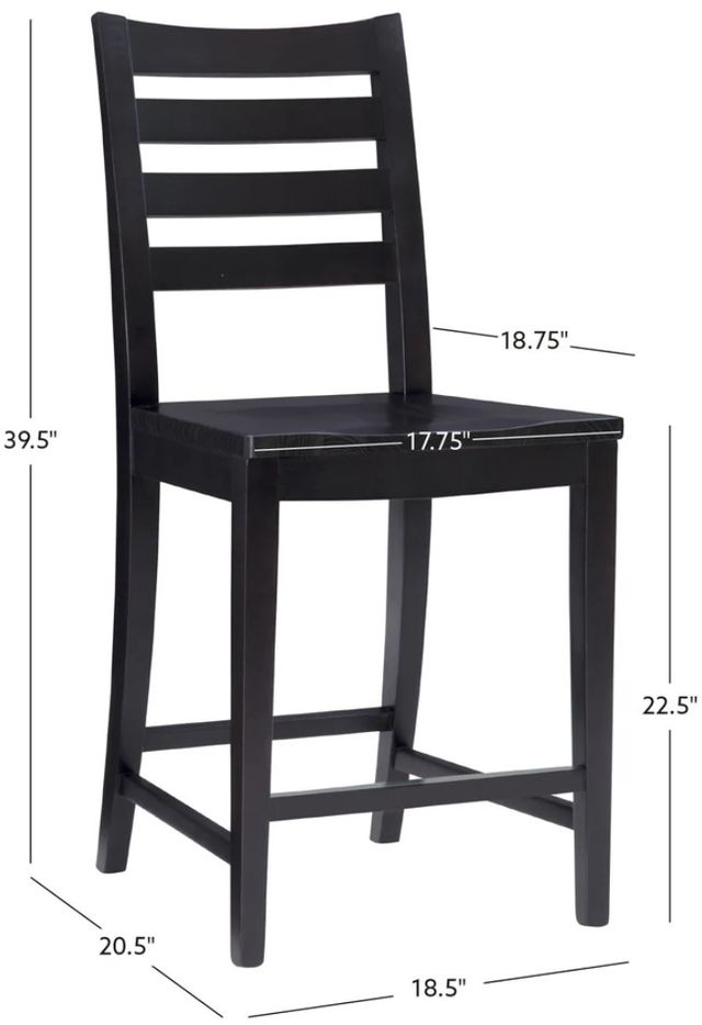 Linon Felicia 2-Piece Black Counter Stool-2