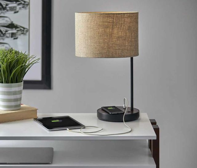 Adesso® Oliver Matte Black AdessoCharge Table Lamp -3