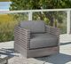 Armen Living Vivid Light Gray Fabric/Wooden Outdoor Swivel Chair-4
