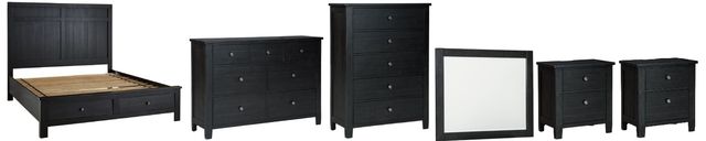 Benchcraft® Noorbrook 6-Piece Black California King Storage Panel Bed-0