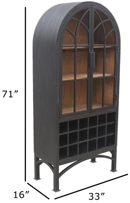 Nest Home Collections Victoria Matte Black Wine Cabinet-3