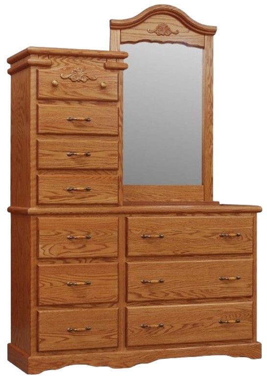 Wolfcraft Furniture Vintage Brown Boudoir with Mirror-0