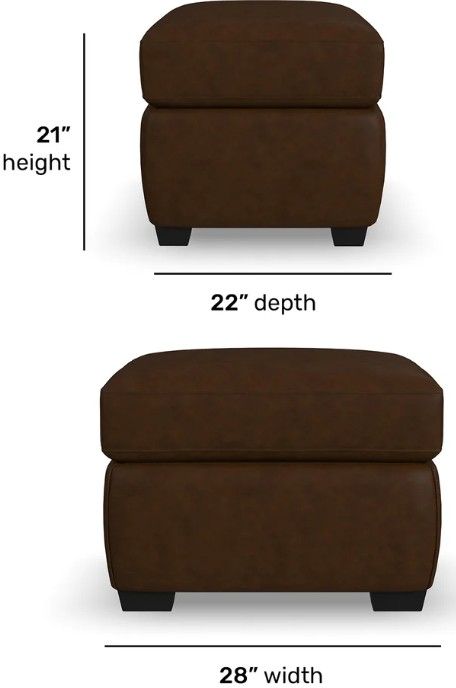 Flexsteel® Hudson Woodland Leather Ottoman-2