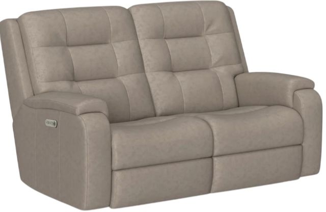 Flexsteel® Customizable Arlo Leather Power Reclining Loveseat with Power Headrests-1