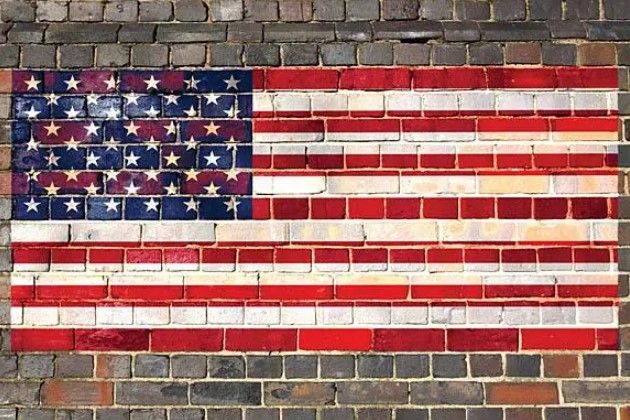 Classy Art USA Flag on Brick 2 by JG Studios Wall Art-0