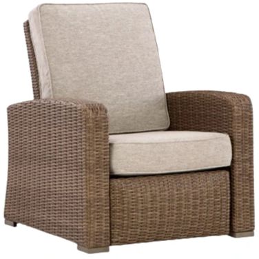 Signature Design by Ashley® Laguna Heights Beige/Gray Fabric/Resin Wicker Outdoor Manual Recliner-0