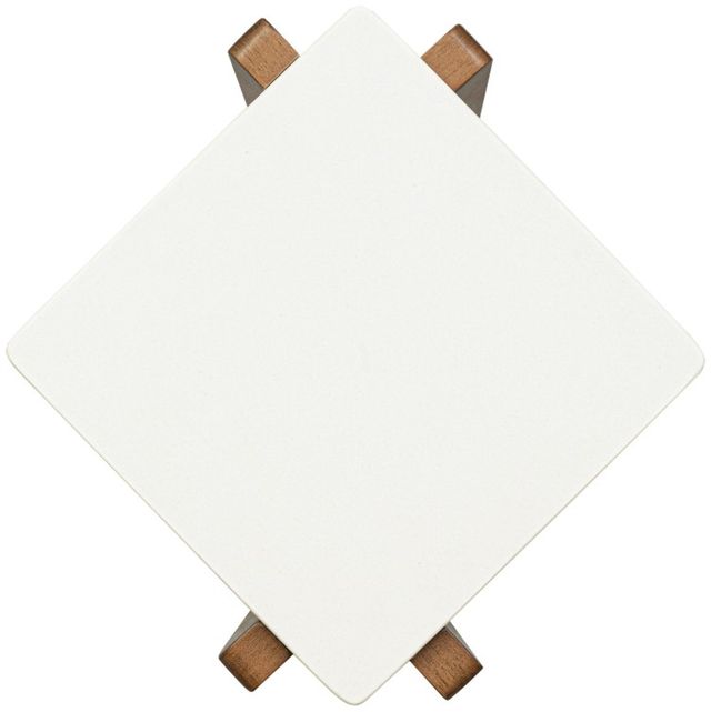 Flexsteel® Lincoln White Accent Table with Walnut Base-3