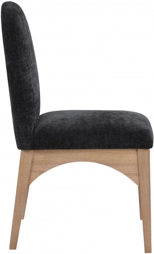 Meridian Furniture Waldorf Black/Natural Chenille Upholstered Dining Chair-3