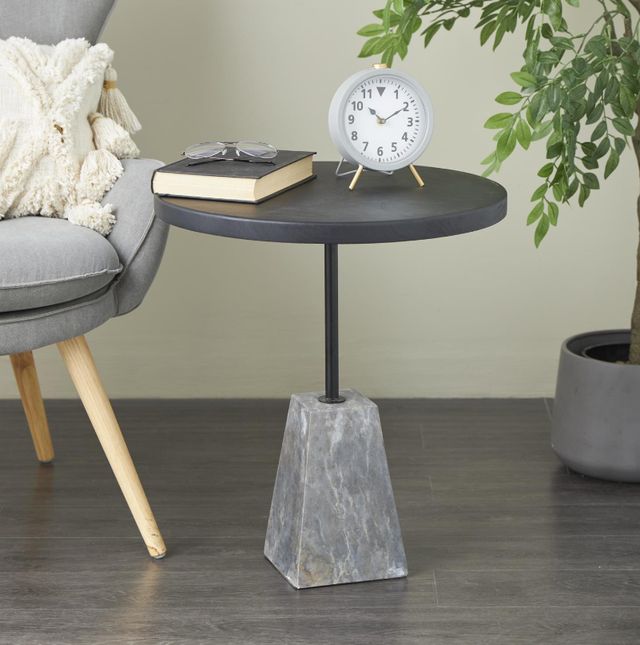 Deco Marche U Select Black Accent Table with Gray Base-4