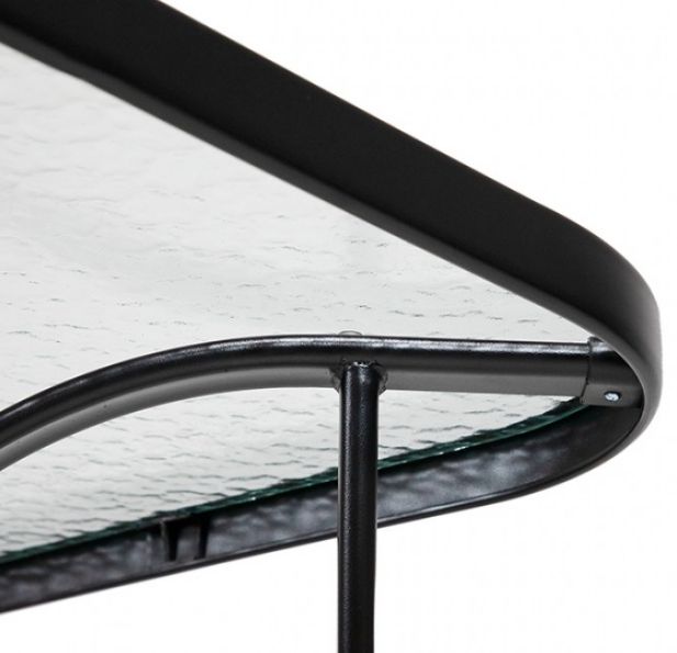 Furniture of America® Pierro Clear Glass/Metal Outdoor Dining Table with Black Base-3