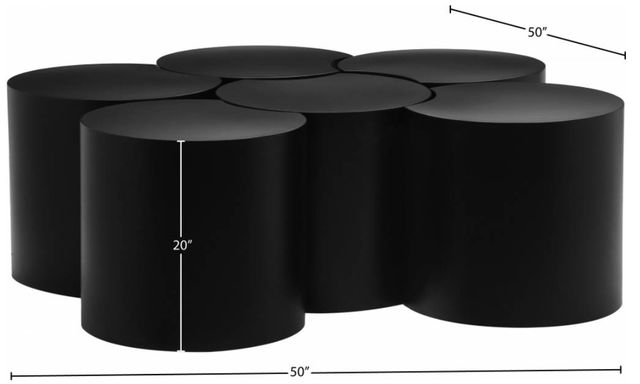 Meridian Furniture Dimple 6-Piece Matte Black 20" Modular Nesting Coffee Table Set-3