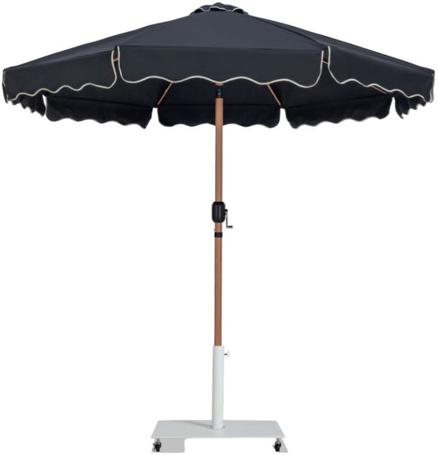 Meridian Furniture Amalfi Black/White Aluminum Outdoor Patio Umbrella and Rectangular Base-0