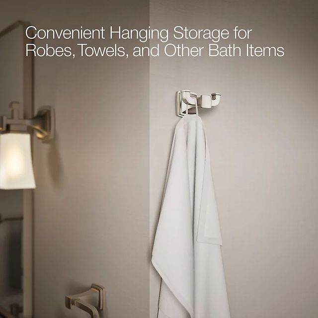 KOHLER® Riff® Vibrant Brushed Nickel Double Robe Hook-3