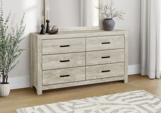 Monarch Specialties Inc. Bleached Oak 6-Drawer Dresser-1
