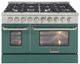 Kucht Professional KDF Series 48" Stainless Steel Pro Style Dual Fuel Range with Green Door-0