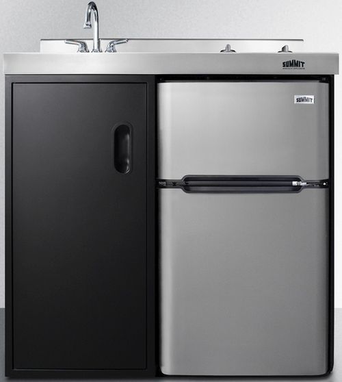Summit® 36" Black and Stainless Steel All-In-One Kitchenette-0