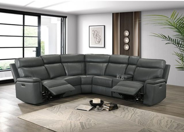 Furniture of America® Oliverus Dark Gray Power Sectional-1